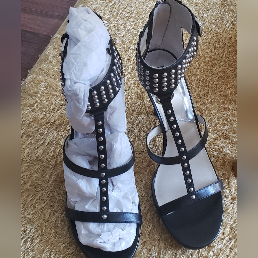 Stunning Studded Michael Kors Platform High Heels.  Black. Size 10.  Brand New!